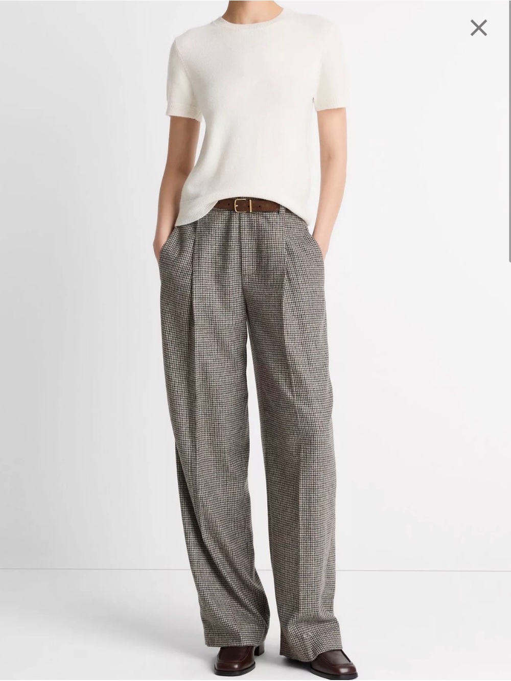 Vince Plaid Wool Blend High Waist Trouser Pants Size 2